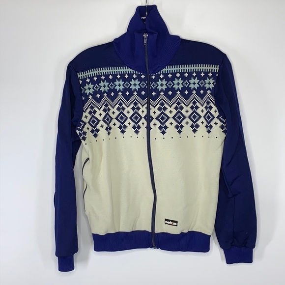 Vintage 70's Merboso Swiss Made Ski Full Zip Sweatshirt RARE Medium - Picture 1 of 6